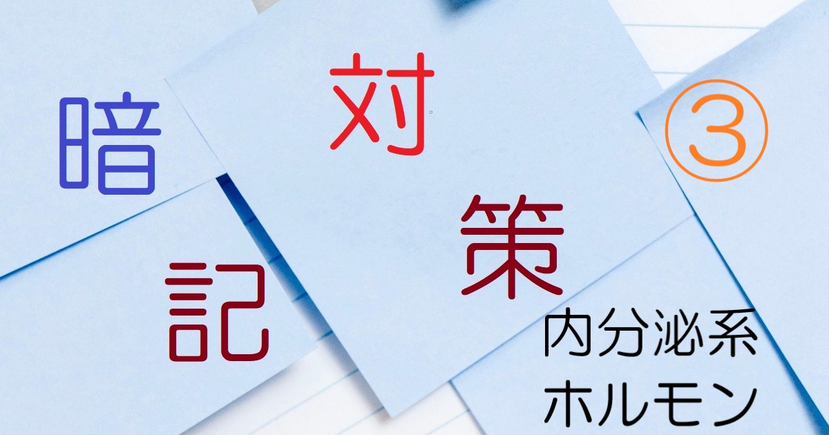 暗記対策③ 内分泌系ホルモン